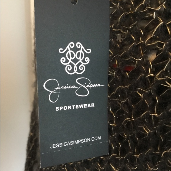 Knitted black and gold thread metallic pull on sweater. Jessica Simpson - Picture 4 of 5